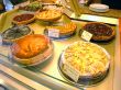 Display of pies in a french bakery