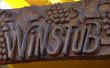 Wood sign of a winstub, winebar in Alsace