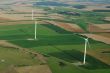 Aerial view of a wind farm