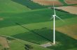 aerial view of windturbine and shadow