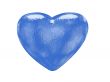 Blue glass effect patterned heart - classic love symbol