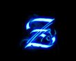 Blue flame magic font over black background. Letter Z