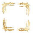 Abstract golden floral frame concept over white background