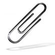 silver paper clip isolated over white