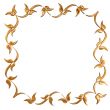 Abstract golden floral frame concept over white background