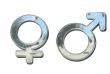 silver or chrome metal sex 3D symbols isolated