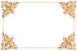 Abstract golden floral frame concept over white background