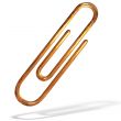 golden pattern paper clip isolated over white background