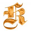 Golden pattern gothic letter K