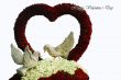 valentine birds and rose flower heart