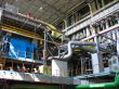 Machinery, tubes and steam turbine at a power plant