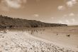 Chillout at Hanauma Bay Honolulu Hawaii sepia