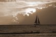 Yacht at Sunset sepia