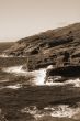 Rocky Makapu`u Beach Hawaii sepia