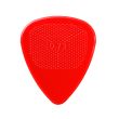 red ribbed guitar plectrum isolated on white