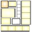 set of real and grunge film frames - vector