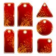 set of red tags