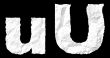 Crumple paper alphabet - U