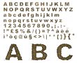 Burnt parchment alphabet