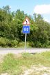 Traffic sign on a road